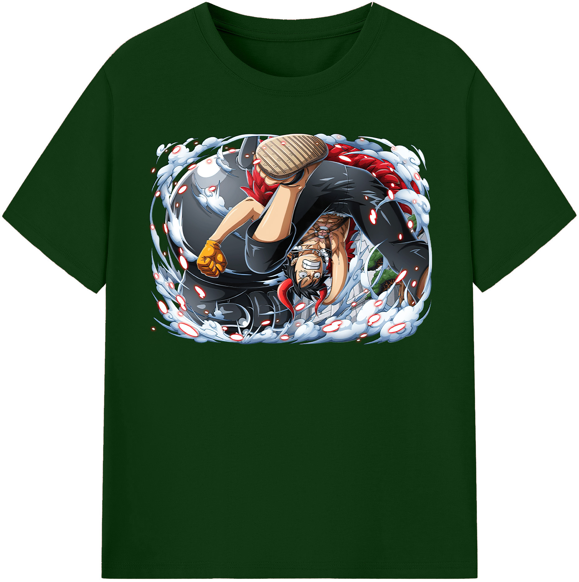 ワンピース モンキー・D・ルフィ ONE PIECE Monkey D. Luffy 綿100％半袖Tシャツ（フロントプリント）
